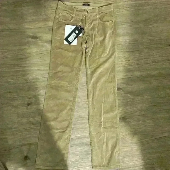 CNC Velour Beige Camel Slim Bootcut Pants Size 25 Y2K 90s - Picture 1 of 9